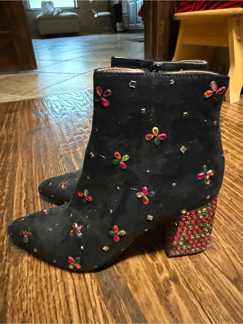 Betsey Johnson Joise rhinestone embellished booties-New!